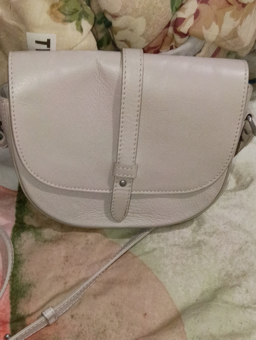 American Eagle Outfitters Light Taupe Saddle Crossbody Bag